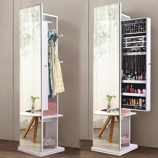 Wardrobe mirror full-body floor-to-ceiling mirror simple modern sitting room cabinet multi-functional rotating fitting mirror