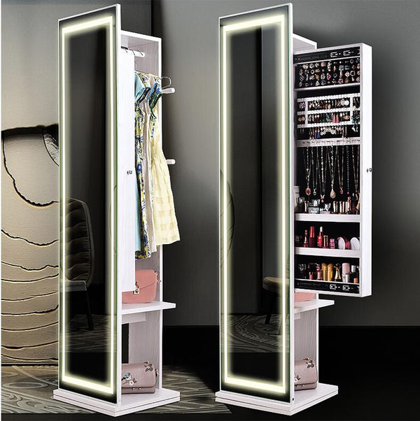 Wardrobe mirror full-body floor-to-ceiling mirror simple modern sitting room cabinet multi-functional rotating fitting mirror