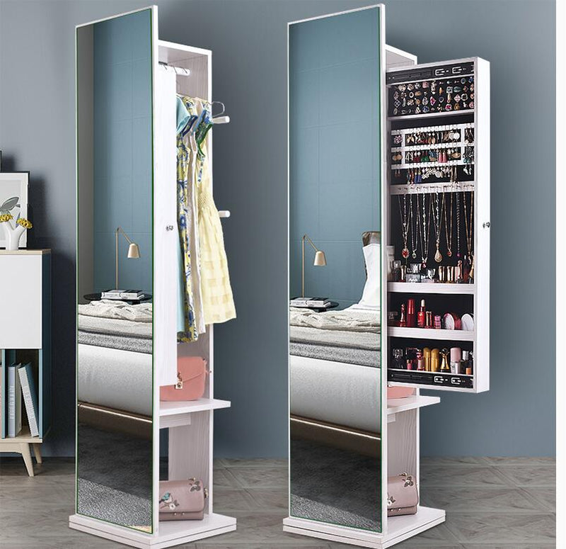 Wardrobe mirror full-body floor-to-ceiling mirror simple modern sitting room cabinet multi-functional rotating fitting mirror