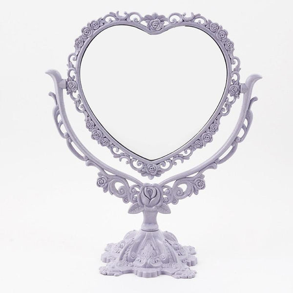 Desktop Makeup Mirror EU Style Rotatable Gothic Mirror Butterfly Rose Decor Beauty Tool Round Oval Heart Shape Makeup Mirror