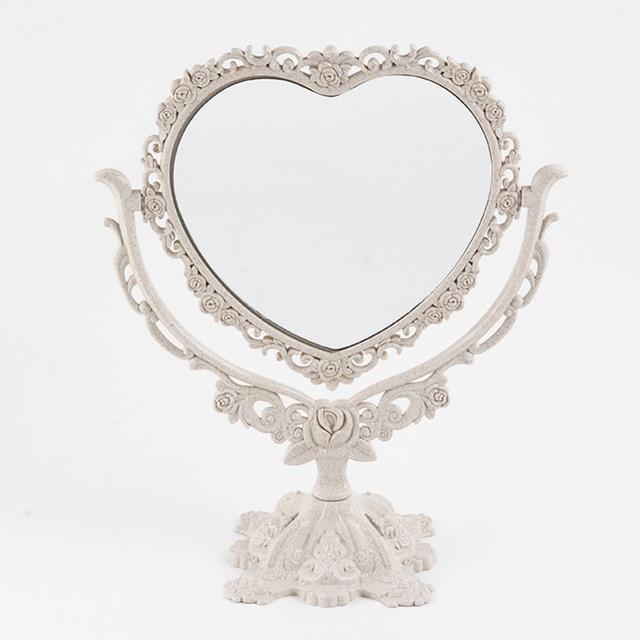 Desktop Makeup Mirror EU Style Rotatable Gothic Mirror Butterfly Rose Decor Beauty Tool Round Oval Heart Shape Makeup Mirror