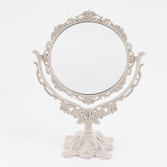 Desktop Makeup Mirror EU Style Rotatable Gothic Mirror Butterfly Rose Decor Beauty Tool Round Oval Heart Shape Makeup Mirror