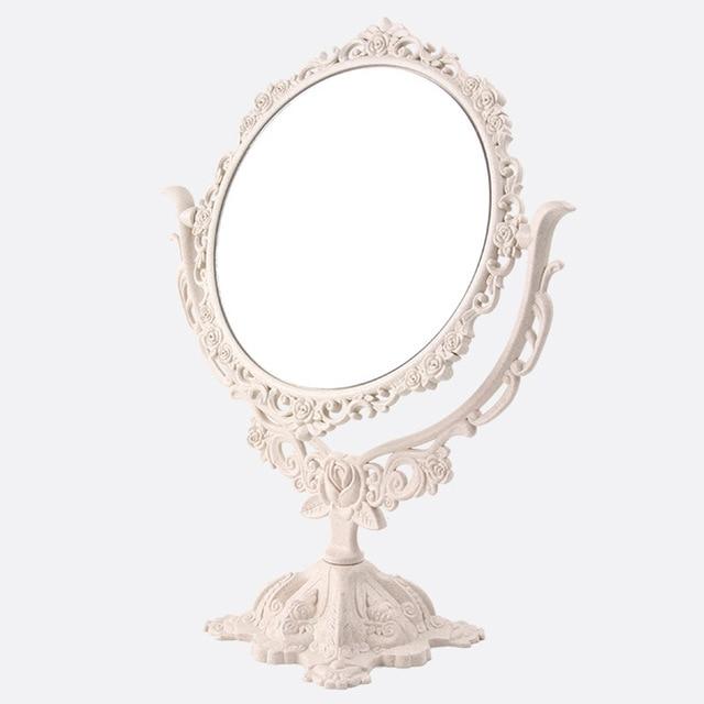 Desktop Makeup Mirror EU Style Rotatable Gothic Mirror Butterfly Rose Decor Beauty Tool Round Oval Heart Shape Makeup Mirror