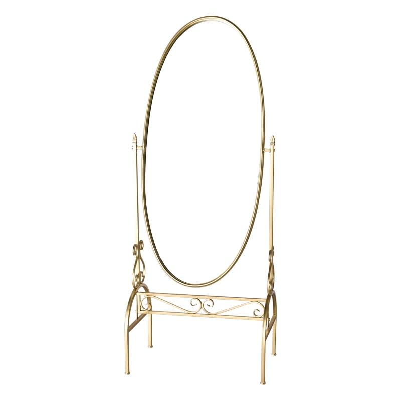 Oval Makeup Princess Mirror European Style Bracket Rotating Floor Mirror Creative Home Decorative Mirror