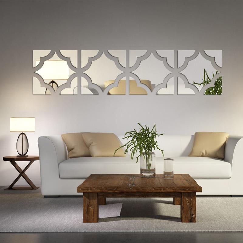 wall stickers big 3d Decorative stickers living home real diy modern fashion acrylic large mirror pattern surface