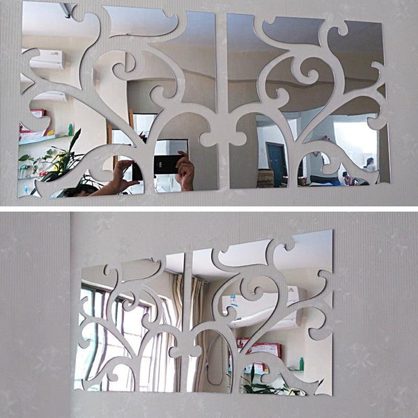wall stickers big 3d Decorative stickers living home real diy modern fashion acrylic large mirror pattern surface