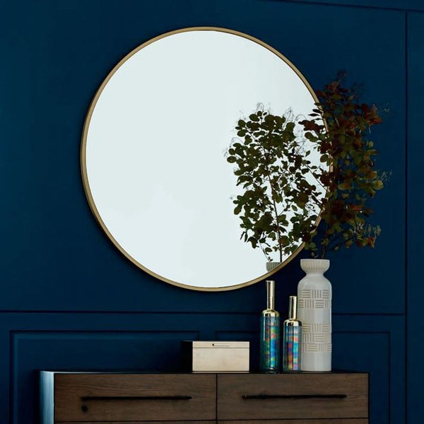 Retro Simple Metal Round bathroom mirror wall mounted home bedroom mirror dressing table decoration makeup mirror