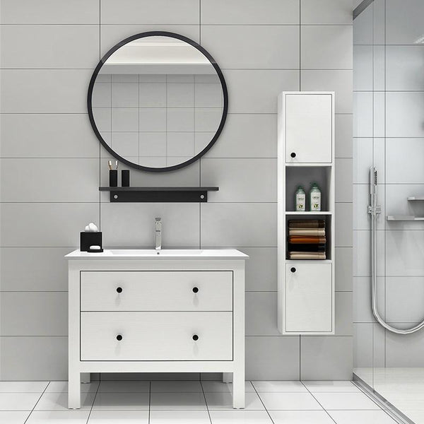 Nordic personality simple round wall mirror hotel bathroom decorative vanity mirror round makeup wall mirror ZP7191645