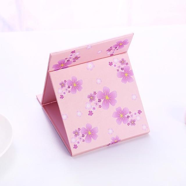 Hot Sale Desktop Princess Makeup Mirror Simple Rectangle Folding Mirror Compact Pocket Cartoon Dormitory Cosmetic Mirror