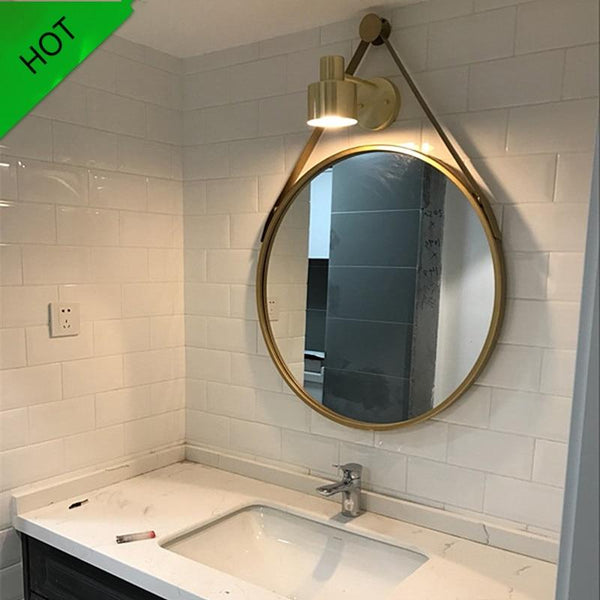 Iron Wall Hanging Personality Round Mirror Creative Bathroom Mirror Simple Fashion Bathroom Decoration Vanity Mirror ZSP12291