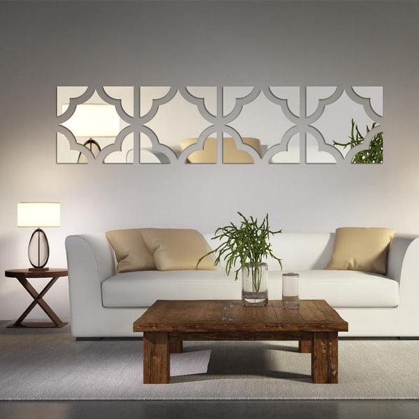 wall stickers big 3d Decorative stickers living home real diy modern fashion acrylic large mirror pattern surface