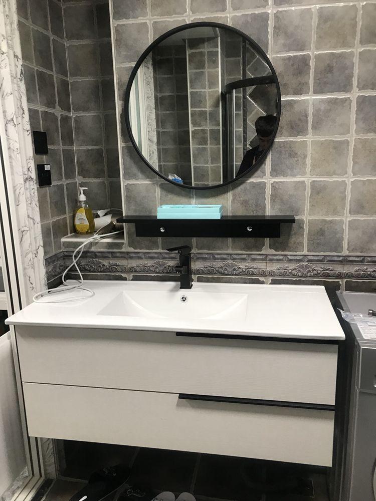 Nordic personality simple round wall mirror hotel bathroom decorative vanity mirror round makeup wall mirror ZP7191645