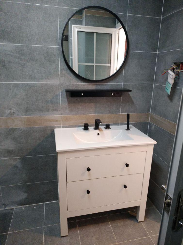 Nordic personality simple round wall mirror hotel bathroom decorative vanity mirror round makeup wall mirror ZP7191645