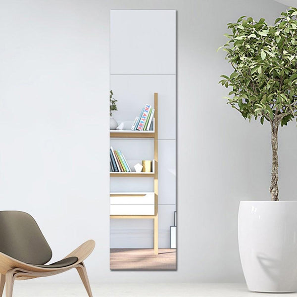 4Pcs 22*22cm Durable Removable Dressing Mirror Wall Stickers Full Length Mirror Living Room/Kids Bedroom For Home Decor