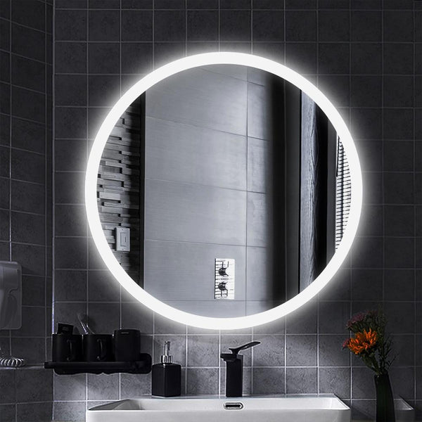 LED Illuminated Mirror Round Makeup Bathroom Mirror Vanity Cosmetic Eye Protected Wall Mounted Lighted Mirror