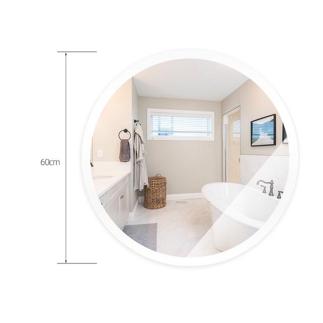 LED Illuminated Mirror Round Makeup Bathroom Mirror Vanity Cosmetic Eye Protected Wall Mounted Lighted Mirror
