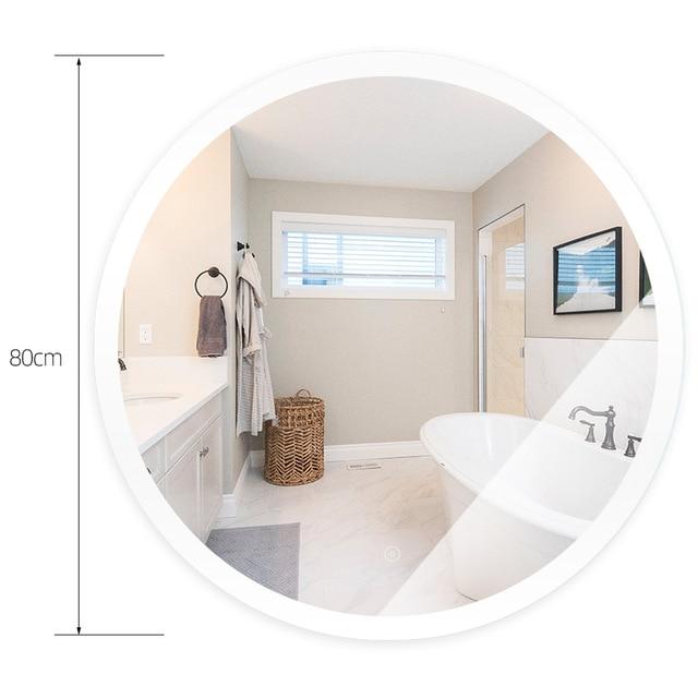 LED Illuminated Mirror Round Makeup Bathroom Mirror Vanity Cosmetic Eye Protected Wall Mounted Lighted Mirror
