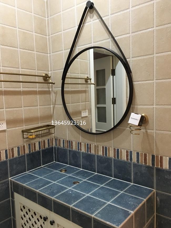 Iron Wall Hanging Personality Round Mirror Creative Bathroom Mirror Simple Fashion Bathroom Decoration Vanity Mirror ZSP12291