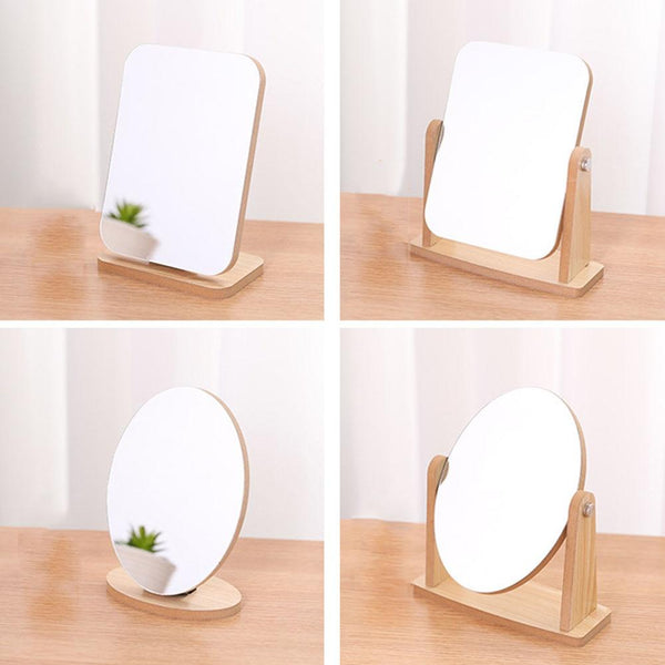 Wood stand Table Makeup Mirror Cosmetic Desktop Makeup MirrorS Beauty Dressing MirrorS Student Dormitory Book Mirror