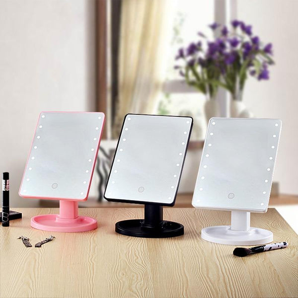 Illuminated Mirror LED Light 16/22 Lamp Makeup Mirror Light Touch Dimme Desktop Mirror LED Cosmetic Vanity 10X Magnifying Mirror