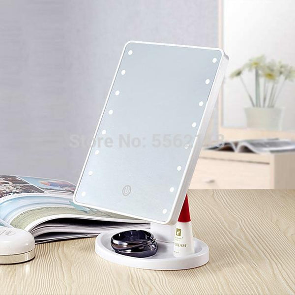 Illuminated Mirror LED Light 16/22 Lamp Makeup Mirror Light Touch Dimme Desktop Mirror LED Cosmetic Vanity 10X Magnifying Mirror
