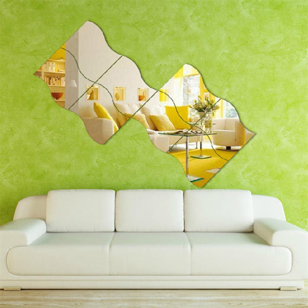 6Pcs/set DIY Waist Line 3D Mirror Sticker Modern Acrylic Wall Decor Room Decoration Wall Stickers For Kids Rooms Living Room