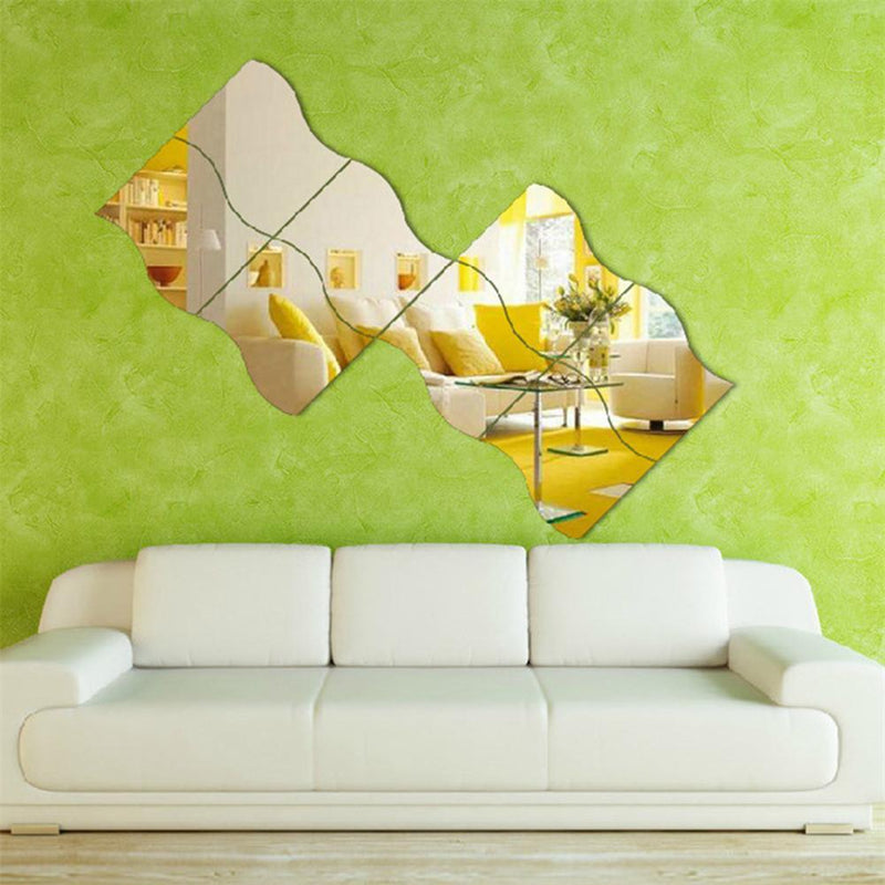 6Pcs/set DIY Waist Line 3D Mirror Sticker Modern Acrylic Wall Decor Room Decoration Wall Stickers For Kids Rooms Living Room