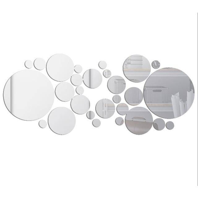 Geometric Circle Mirror Wall Sticker Home Background Decoration Home Decoration 3D Accessories Stereo Removable Round Mirror