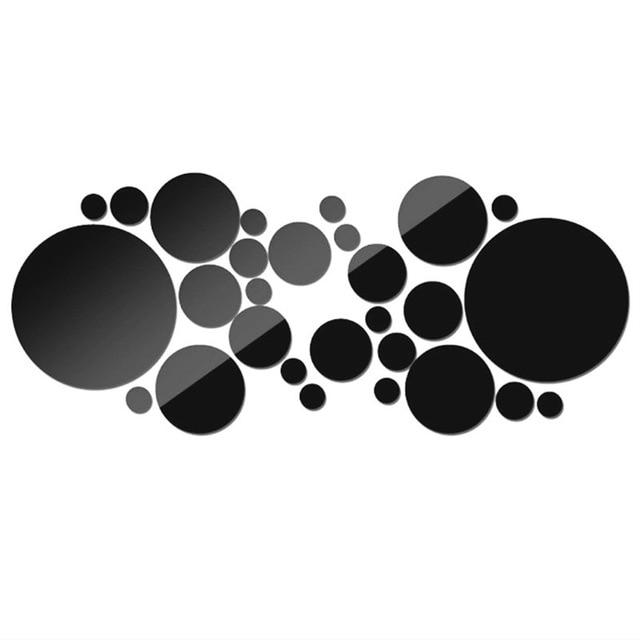 Geometric Circle Mirror Wall Sticker Home Background Decoration Home Decoration 3D Accessories Stereo Removable Round Mirror