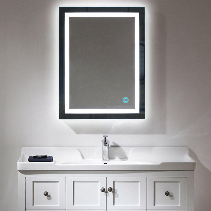 Wall Bathroom Lighted Mirror Wall Mount Makeup Mirror With Touch Button New For Home Hotel Bathroom Stylish