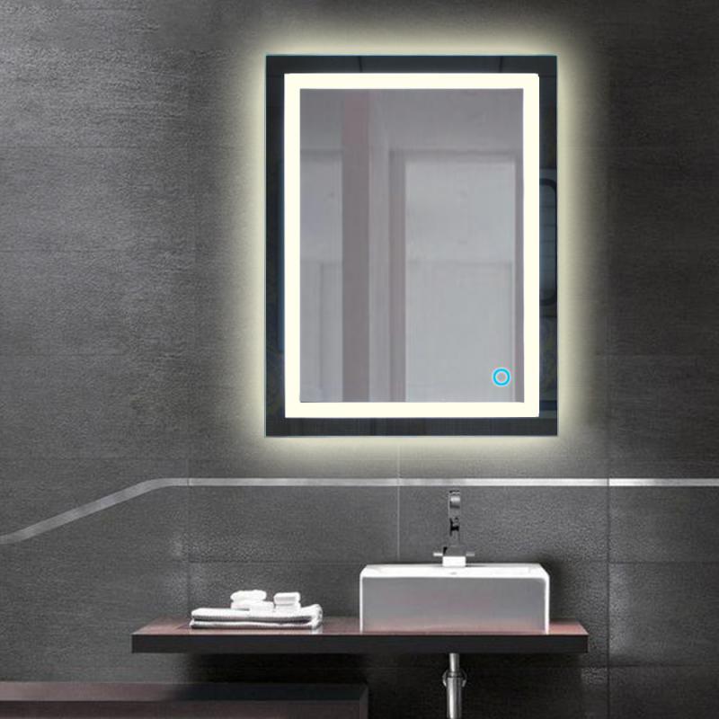 Wall Bathroom Lighted Mirror Wall Mount Makeup Mirror With Touch Button New For Home Hotel Bathroom Stylish