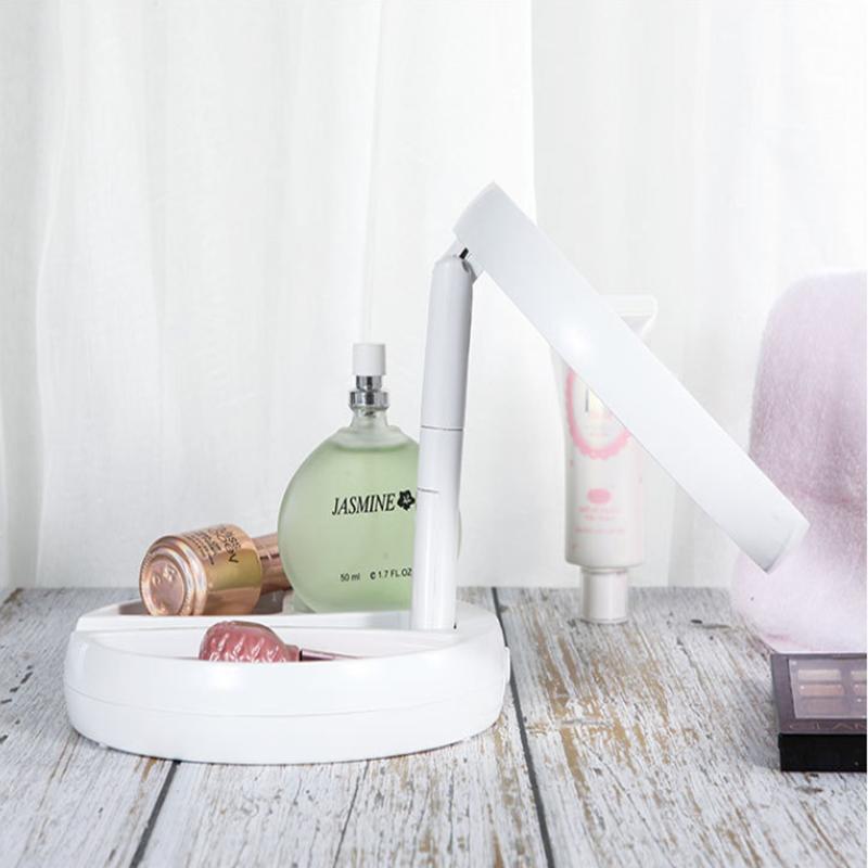 LED Makeup Mirror Round Shape Desktop Natural Light Magnifying Mirror Double Sided LED Lamp HD Makeup Mirrors