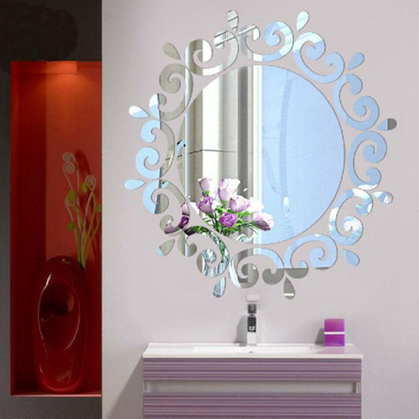 3D Wall Mirrors Sticker Home Decor bathroom Decorations DIY Removable Living-Room wall Decal Art Ornaments For Home Dropshiping