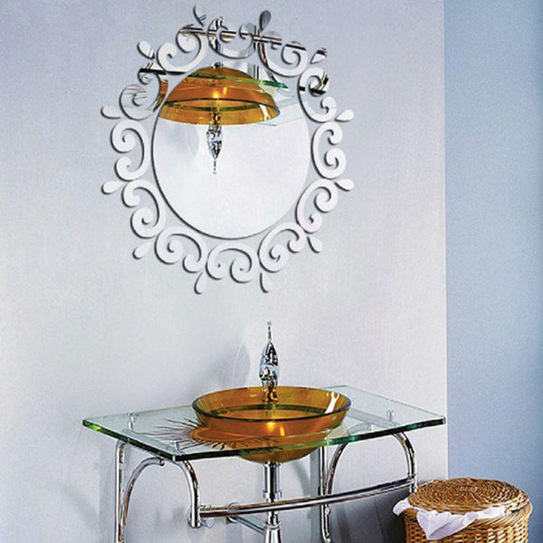 3D Wall Mirrors Sticker Home Decor bathroom Decorations DIY Removable Living-Room wall Decal Art Ornaments For Home Dropshiping