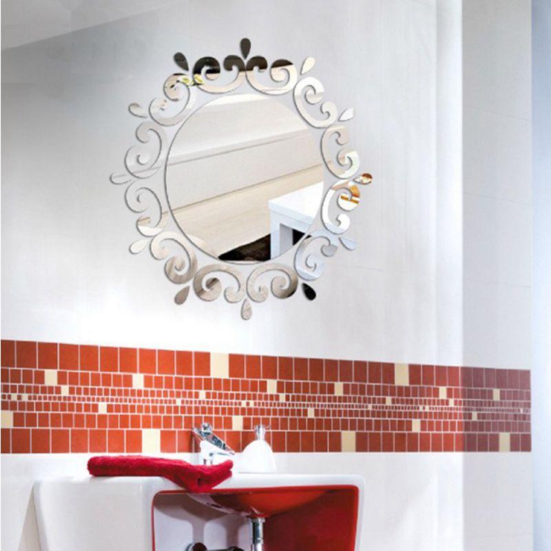 3D Wall Mirrors Sticker Home Decor bathroom Decorations DIY Removable Living-Room wall Decal Art Ornaments For Home Dropshiping