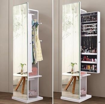Wardrobe mirror full-body floor-to-ceiling mirror simple modern sitting room cabinet multi-functional rotating fitting mirror