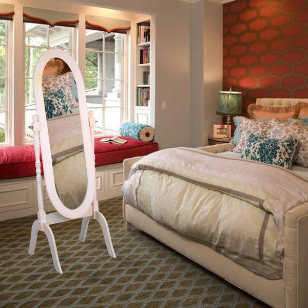 Wooden Floor Standing Mirror  Oval Dressing Mirror For Bedroom Living Room Home Decor hot