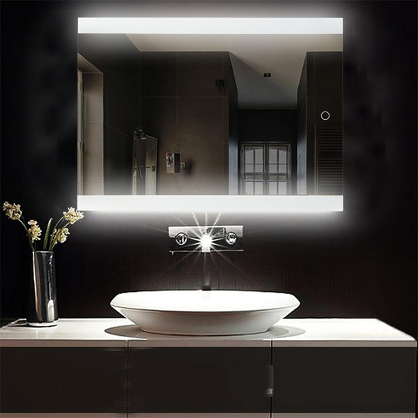 Bathroom LED Glowing Mirror Make-up Cosmetic Mirror Modern Touchable Intellegent Mirror Flameless Wall Mounted Mirror